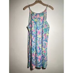 Lilly Pulitzer EUC Mermaid's Cove Margo Swing Dress 100% Cotton Sleeveless M